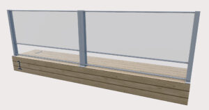 4 meter glasräcke av typen Zabra Up